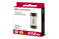 Transcend 512GB ESD310S Type C Portable SSD SIlver