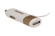 REMAX RCC102 USB Gold Car Charger with 2 in 1 Cable